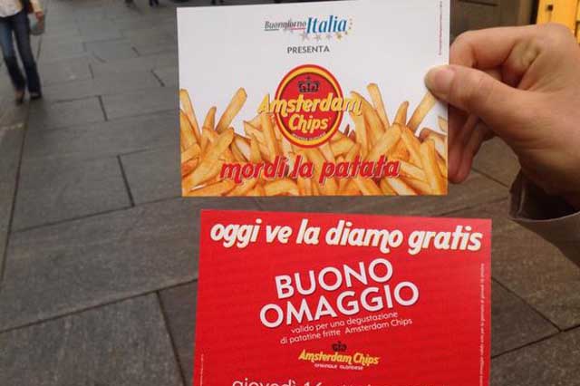 Torino. Oggi ve la diamo gratis, sottinteso la patatina. Ed è subito fila