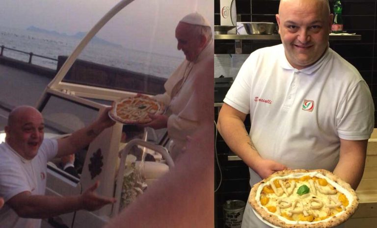 Ecco la pizza che Enzo Cacialli ha dato a Papa Francesco