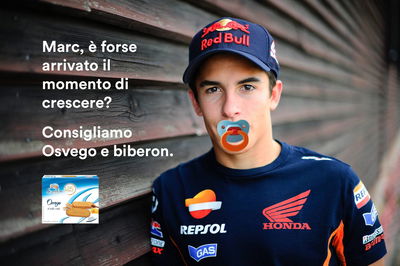 Biscottone e biscottini. La foto di Marc Márquez con i Gentilini è virale