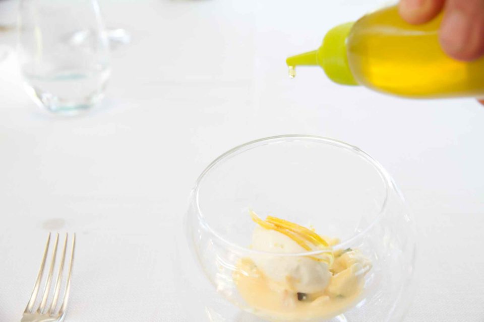 crema inglese al limone e olio di oliva