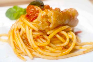 Spaghettoni con i ventricelli di stoccafisso, ricetta che sa di antico