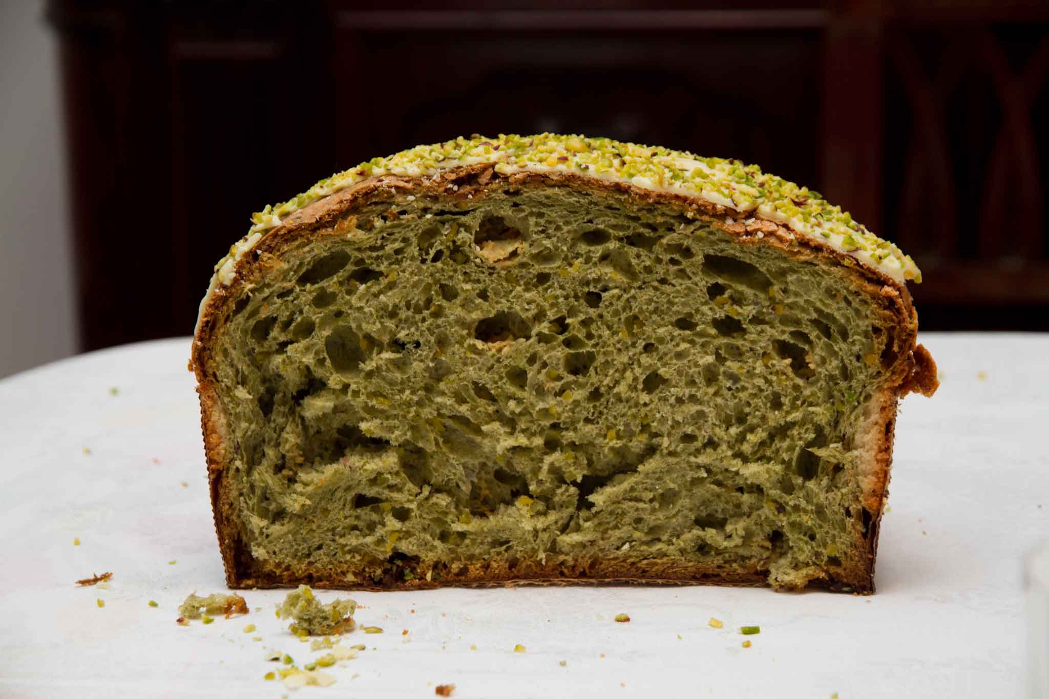 Panettone al pistacchio impasto