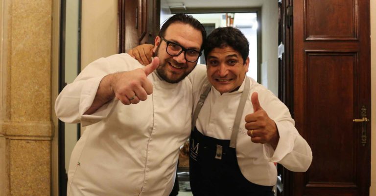 Il tre stelle Michelin Mauro Colagreco nella cena beneaugurante a Bologna