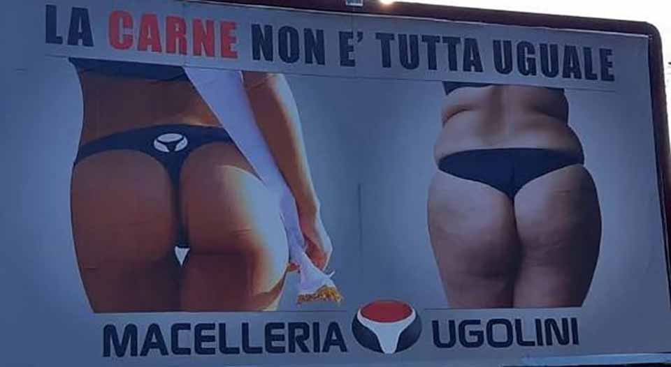 Ugolini macelleria offende la carne migliore con i glutei delle donne