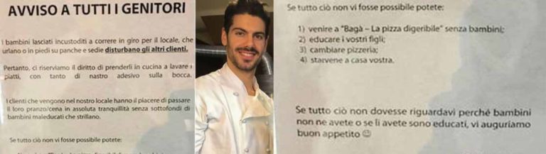 Dov&#8217;è la pizzeria del cartello che vieta l&#8217;ingresso ai bambini