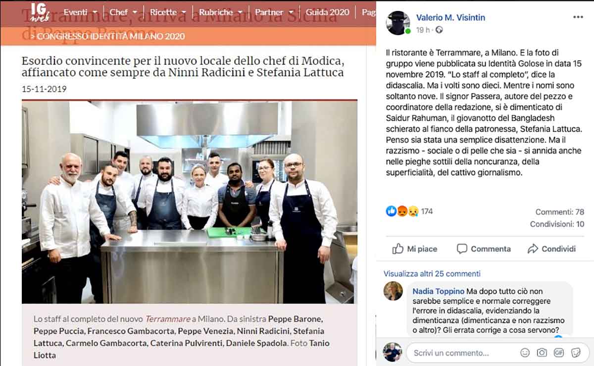 Uomo nero e razzismo al ristorante. Il caso Visintin &#8211; Passera