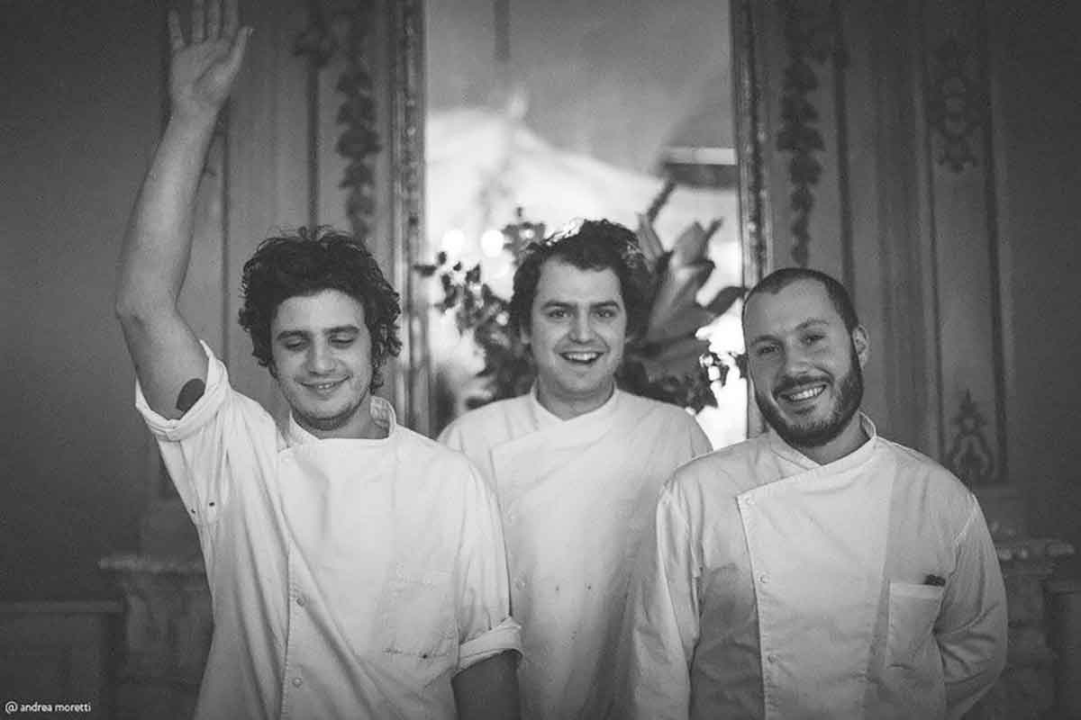 Lorenzo Stefanini Stefano Terigi e Benedetto Rullo chef del ristorante Giglio stella Michelin