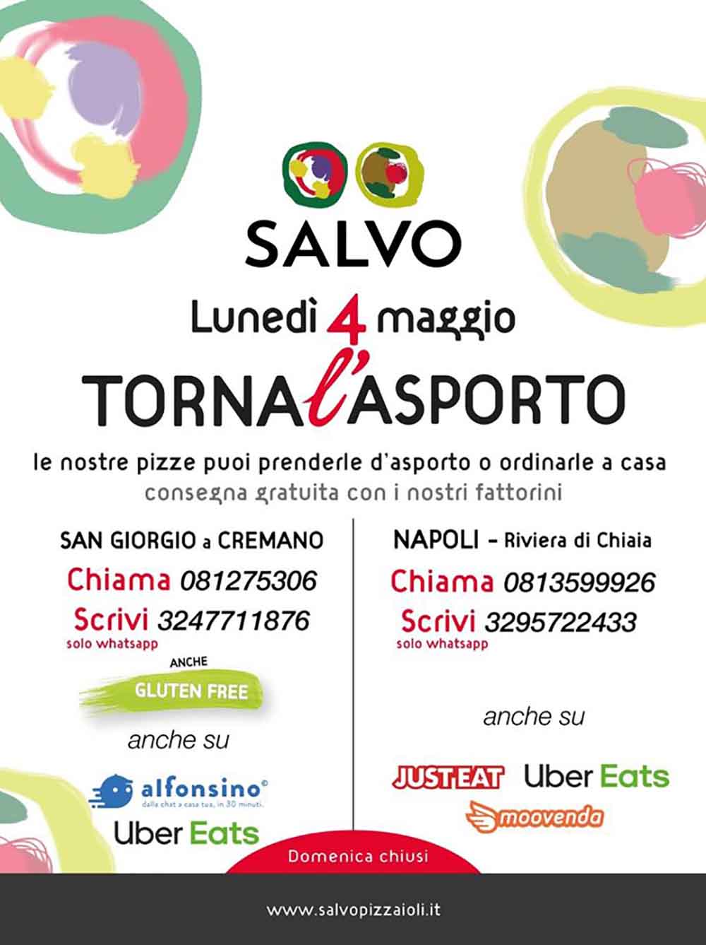 pizza asporto 4 maggio