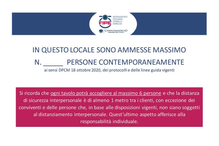 Capienza massima per ristoranti e bar: come calcolarla con il nuovo Dpcm