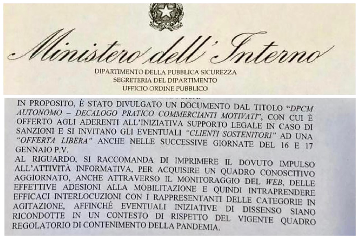 Io Apro: circolare del Viminale sulla rivolta dei ristoranti che sfidano i divieti