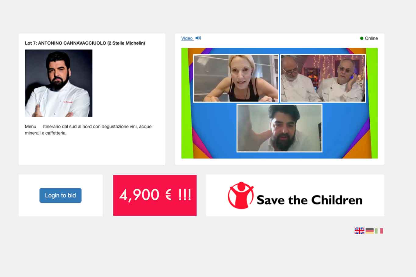 L’asta Stars 4 Children raccoglie 60.000 € con 35 chef stella Michelin