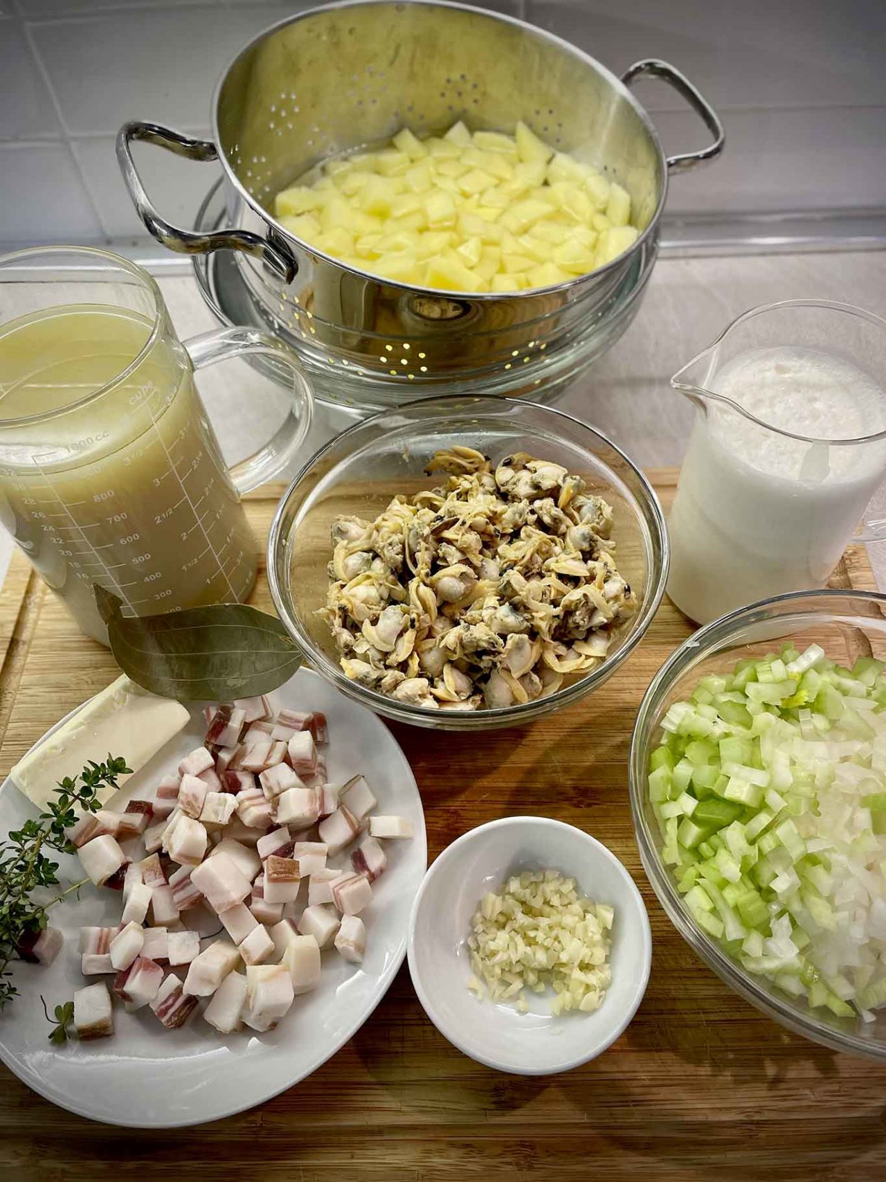 zuppa di vongole Clam Chowder ingredienti