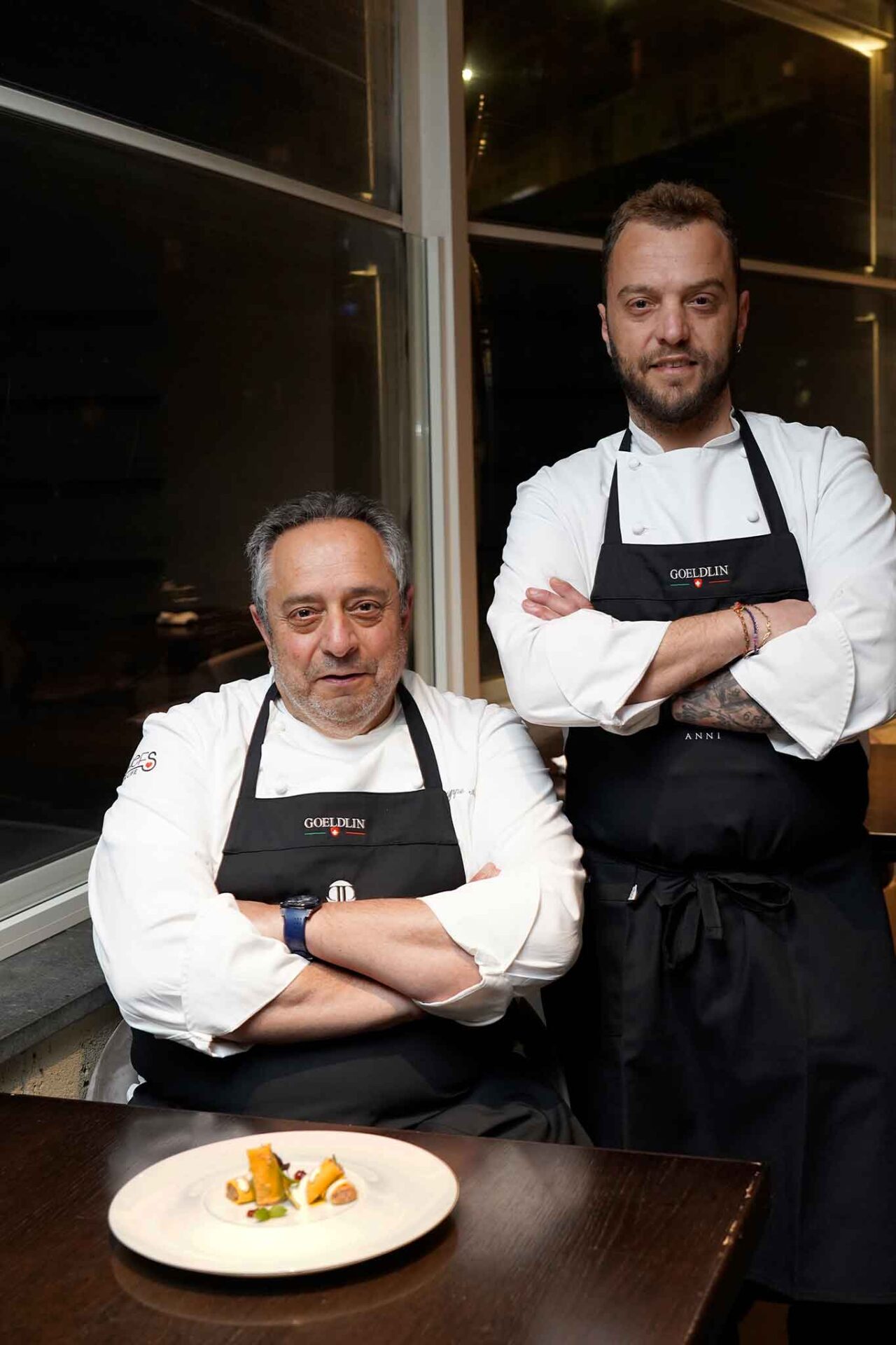 Peppe e Federico Aversa alla festa della pasta di Palazzo Petrucci a Napoli