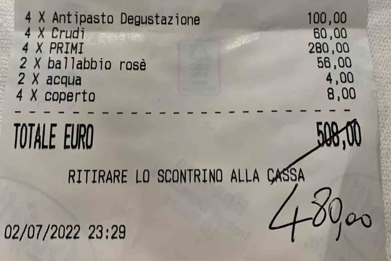 San Benedetto del Tronto, cena di pesce a 508 €: il ristorante ha ragione?