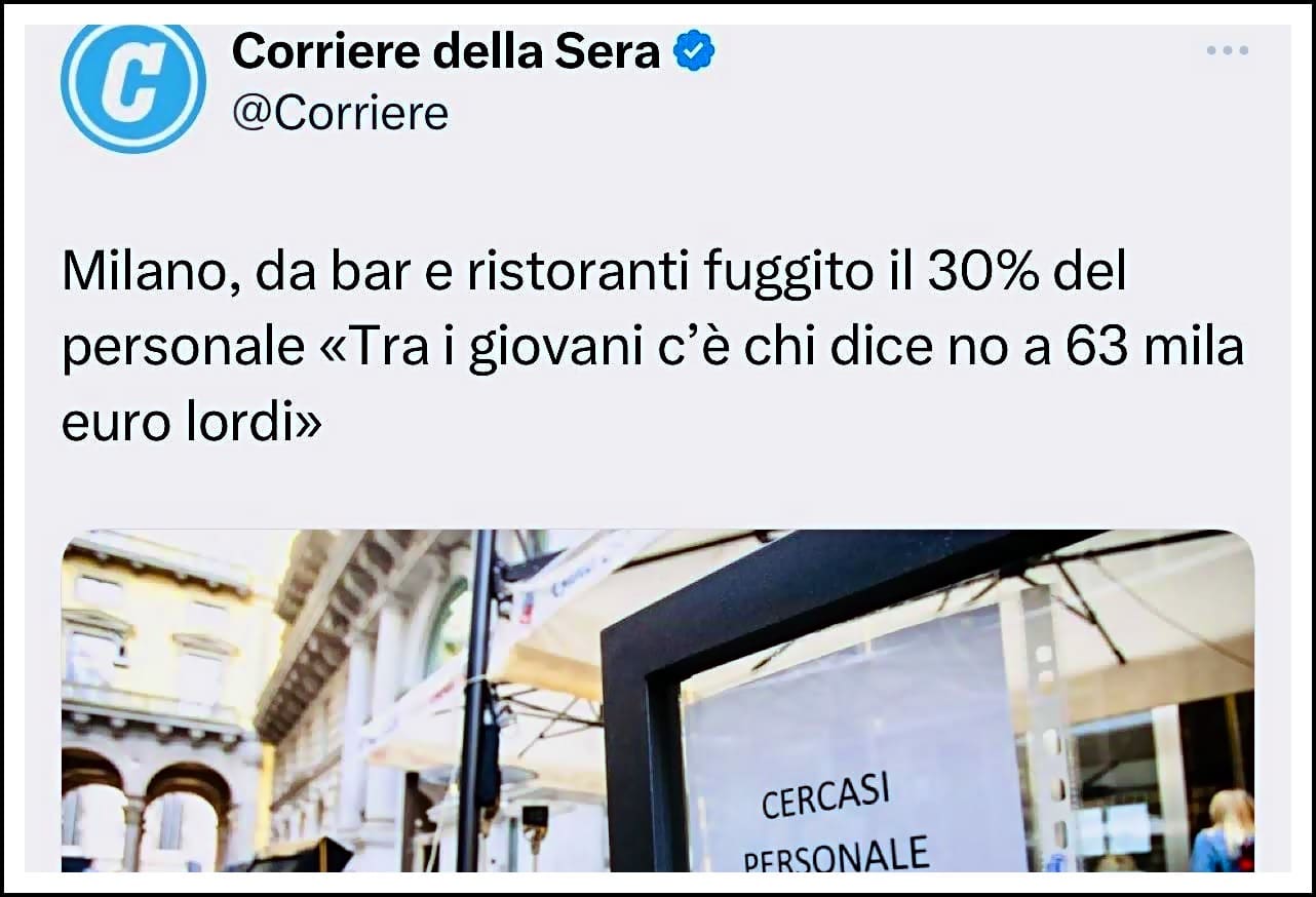 Ristoranti senza personale: non credo al cuoco che rifiuta 63 mila €