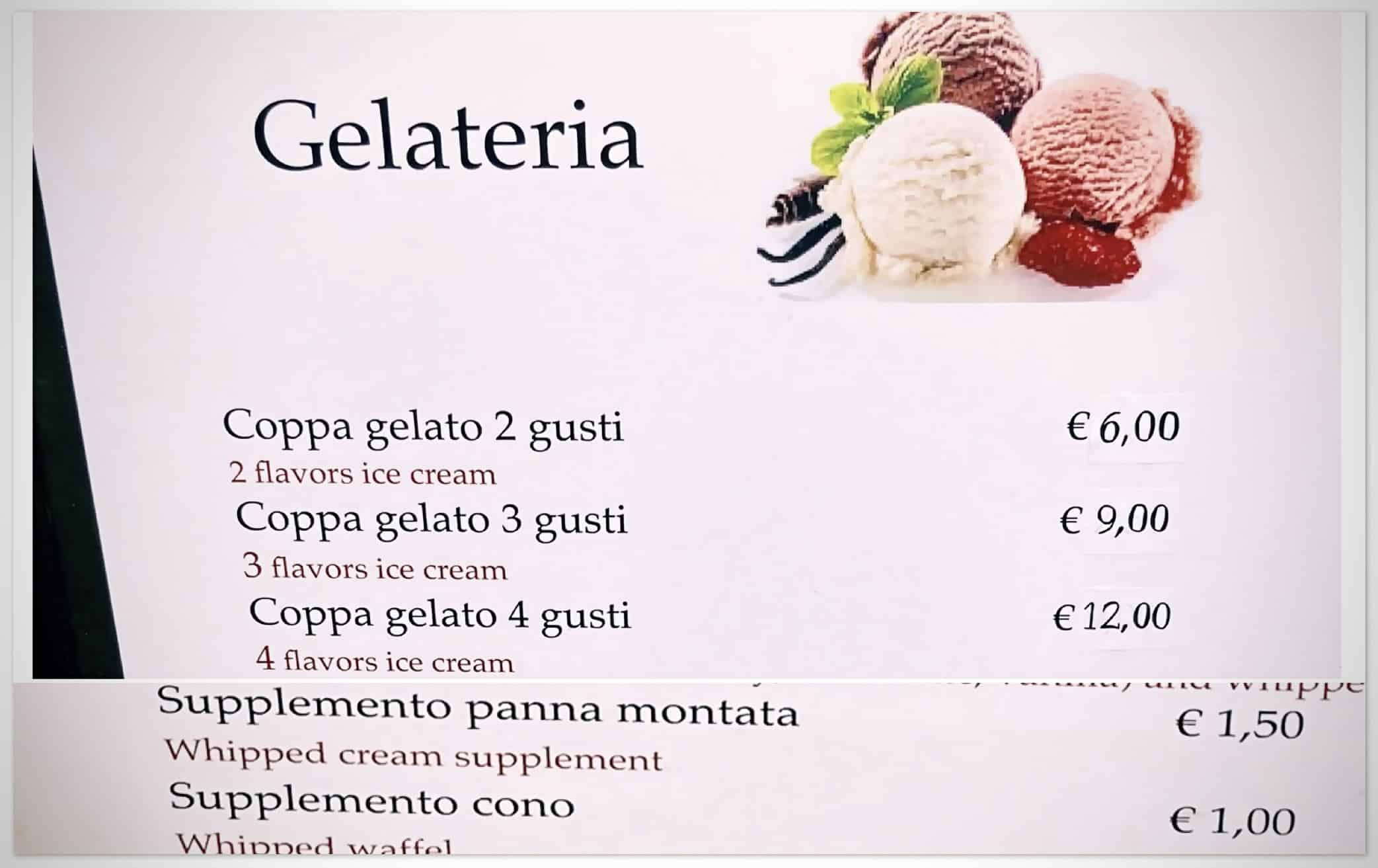 Prezzi folli del gelato con beffa: se vuoi il cono paghi 1 € in più