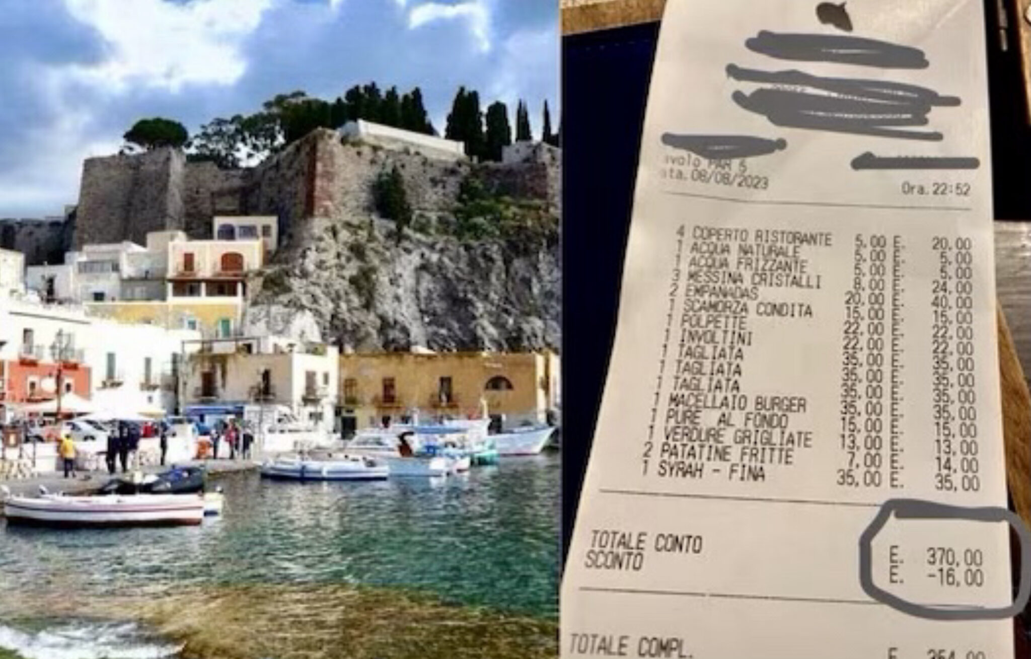 Panarea: scontrino gonfiato con 16 € di sovrapprezzo inesistente