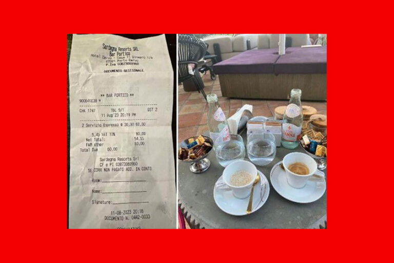 Scontrini roventi: 2 caffè a 60 € ma è una esperienza a Porto Cervo