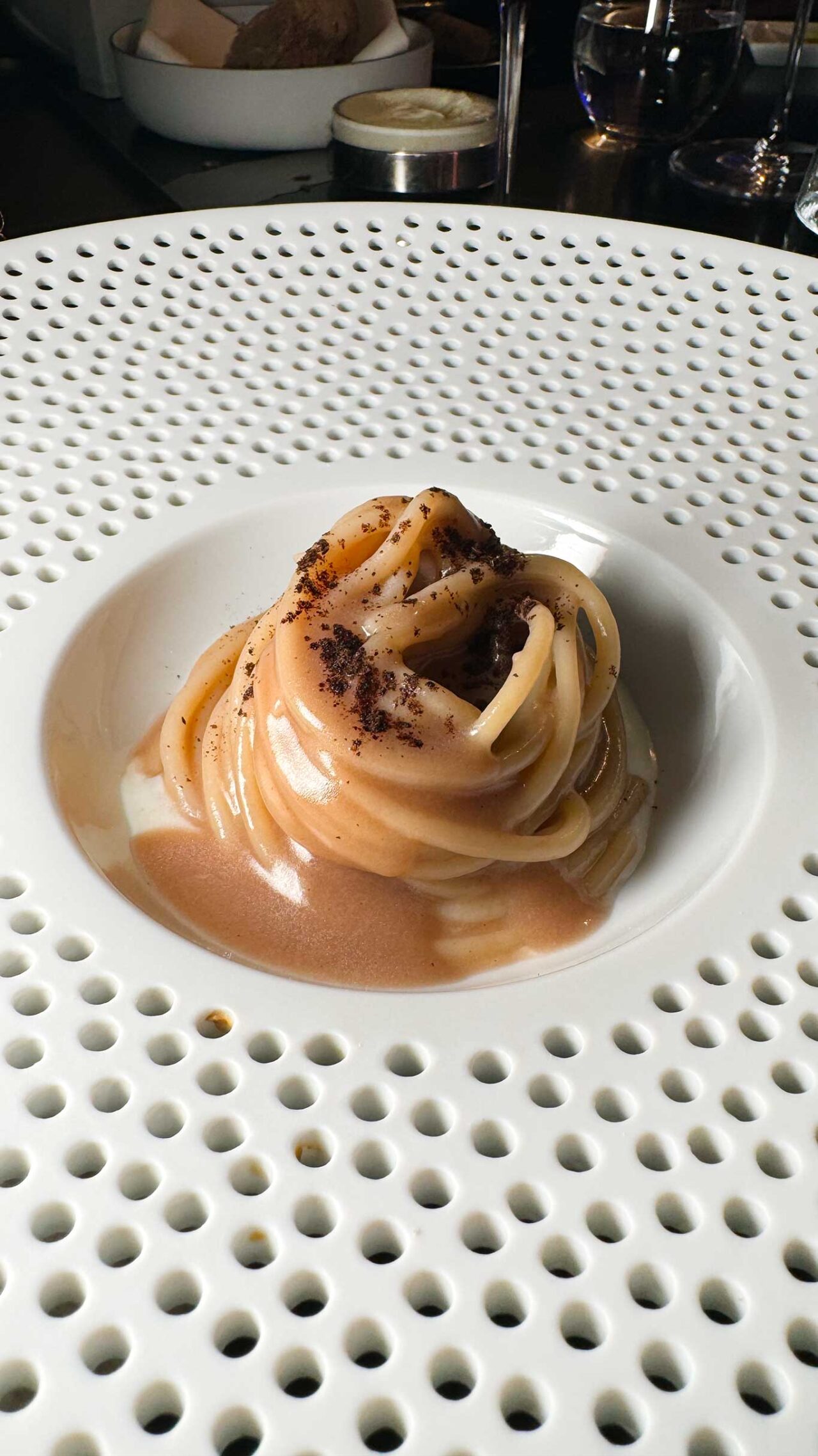 gli spaghetti al tabacco del ristorante Il Comandante di Napoli