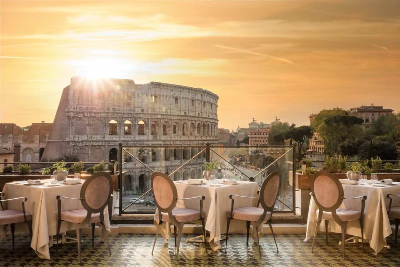 ristorante aroma terrazza palazzo manfredi roma san valentino