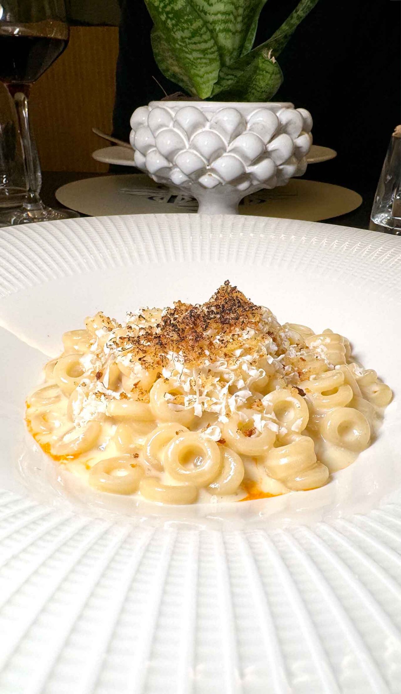 gli anelletti del bistrot dei Giardini del Massimo a Palermo