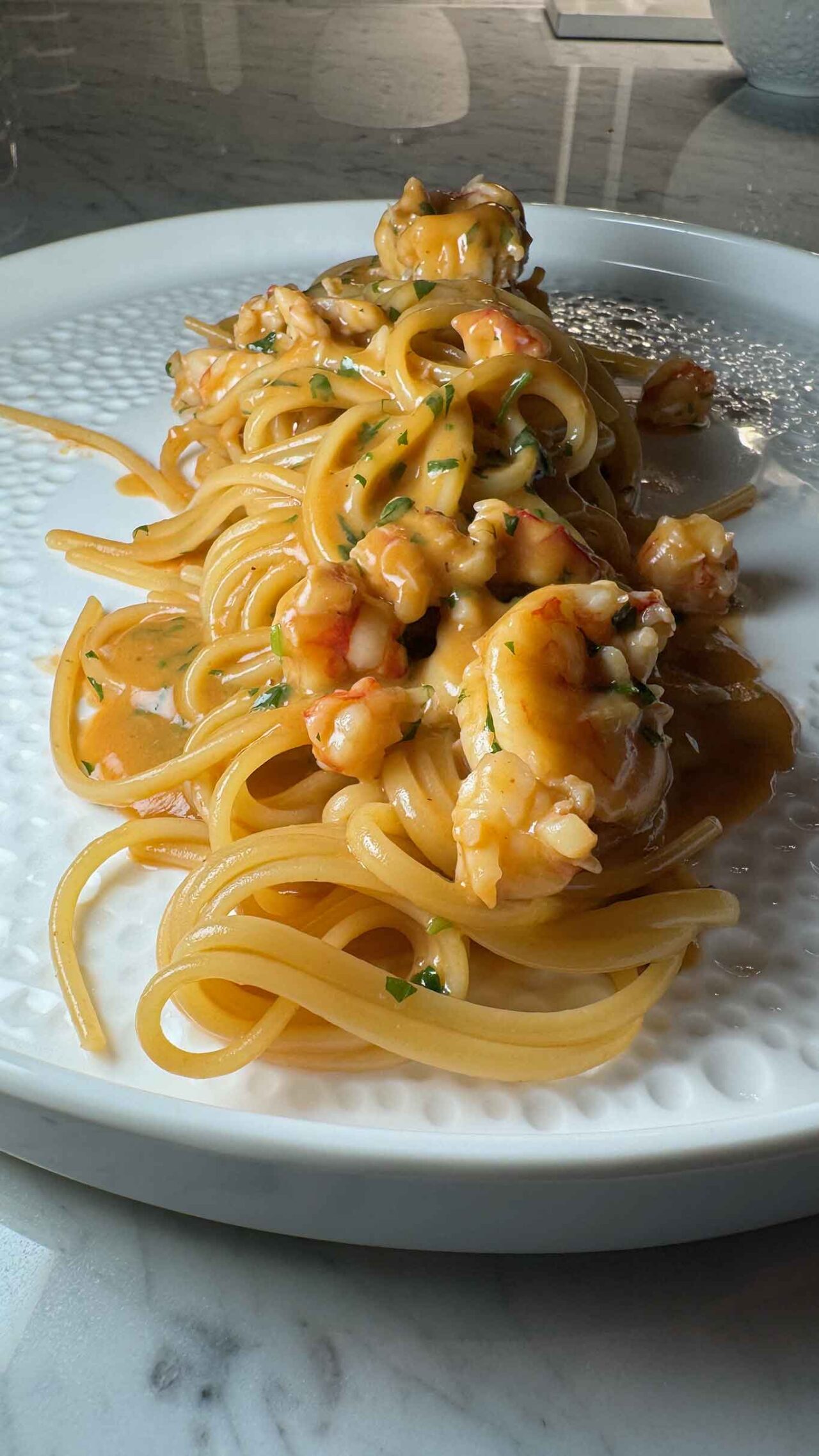 linguine alle mazzancolle de Il Borgo bistrot di mare ad Acciaroli 