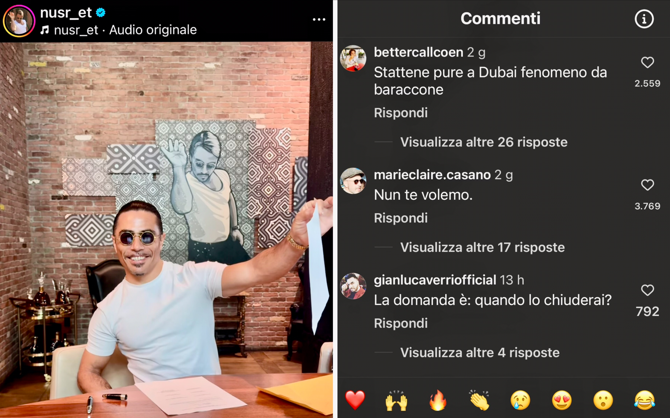 Il ristorante di Salt Bae apre a Roma. Ma i romani: “nun te volemo”