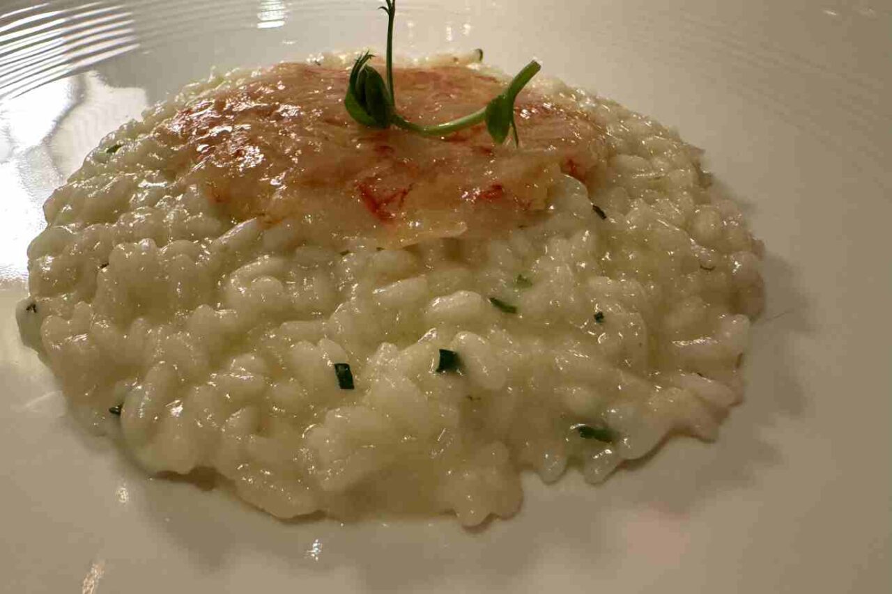 risotto burro nocciola scampi acanto