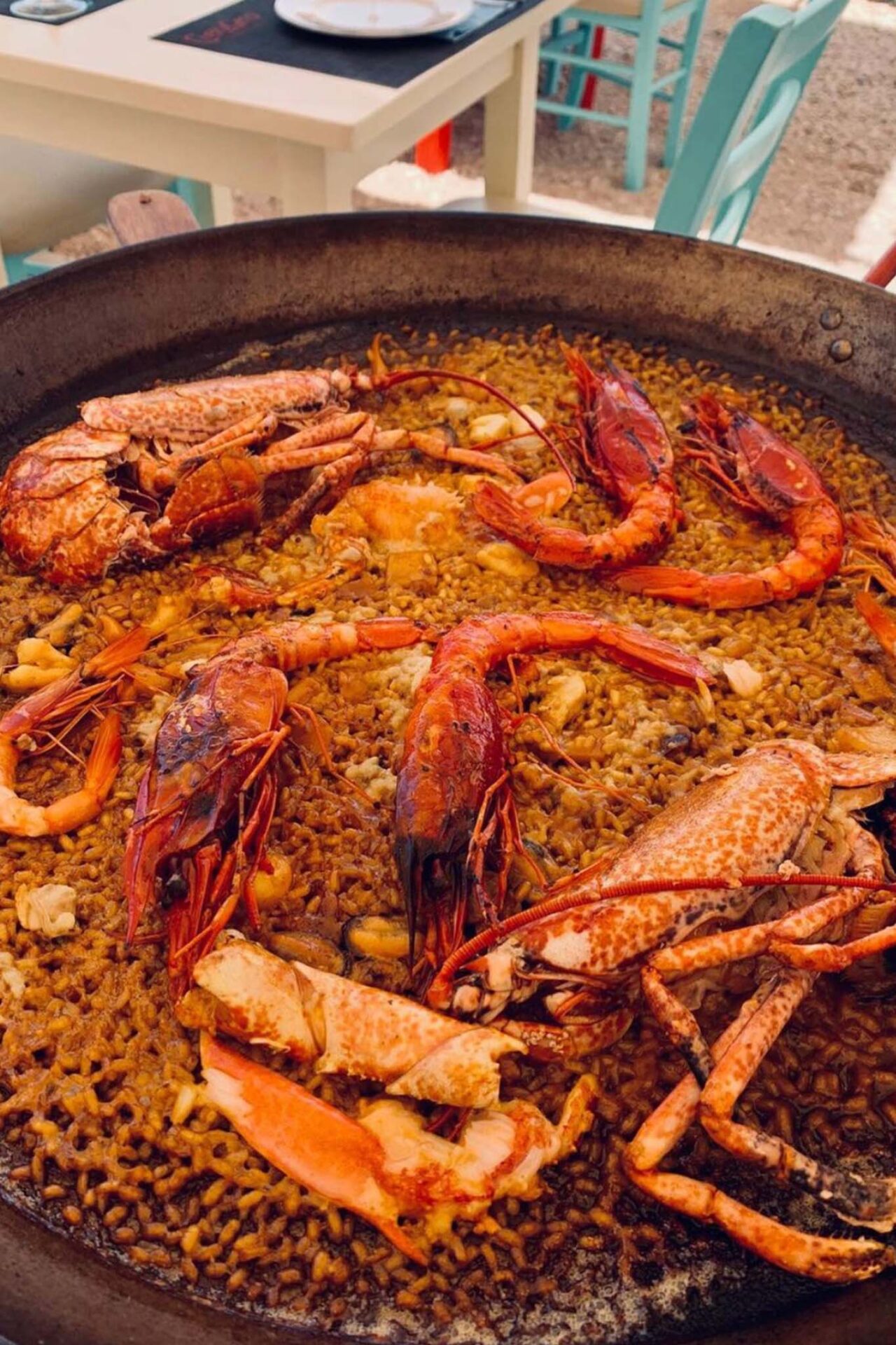 Paella y marisco