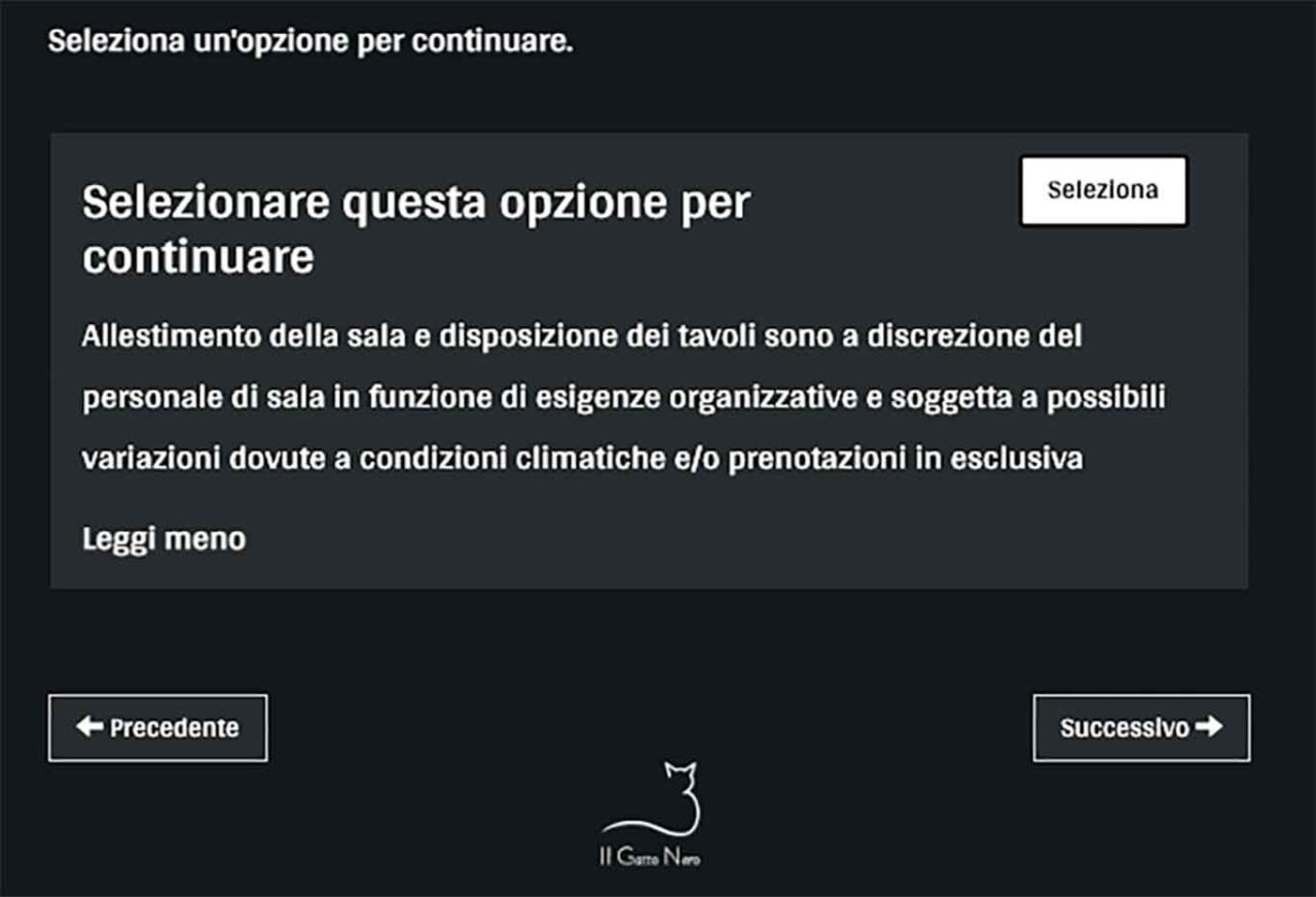 la prenotazione al ristorante Il Gatto Nero sul Lago di Como