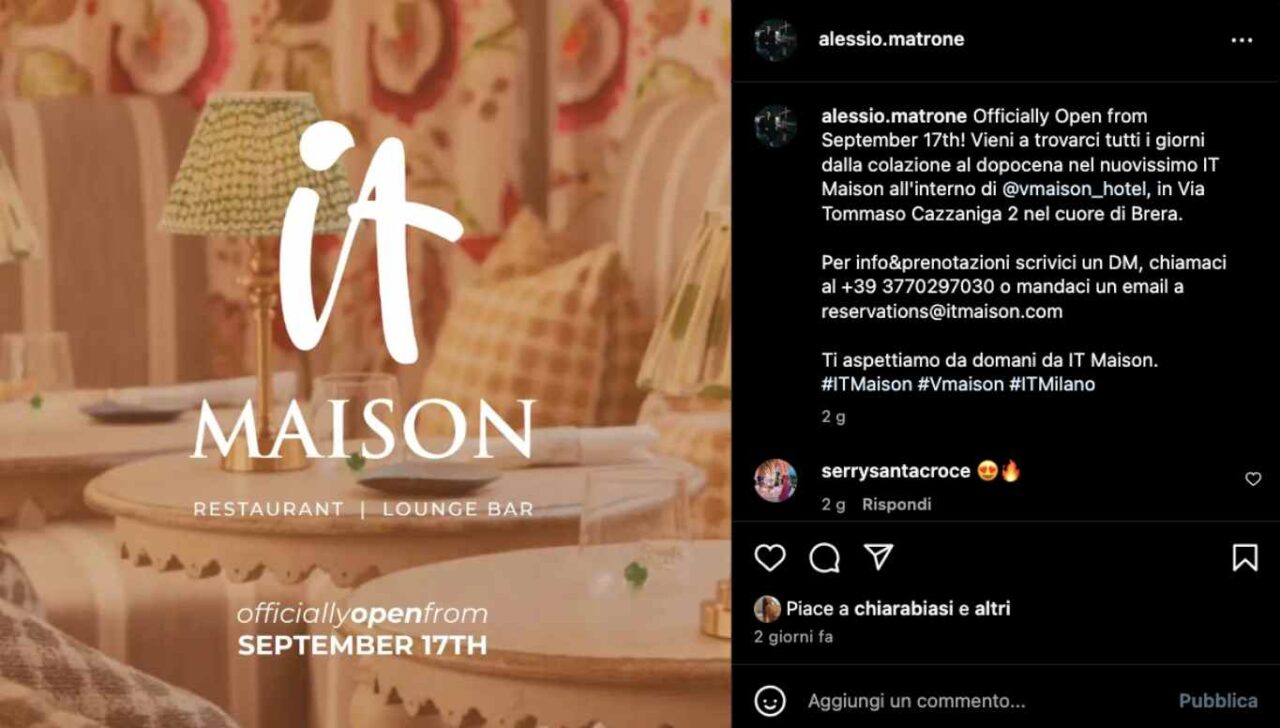 it maison apertura nuova settembre milano