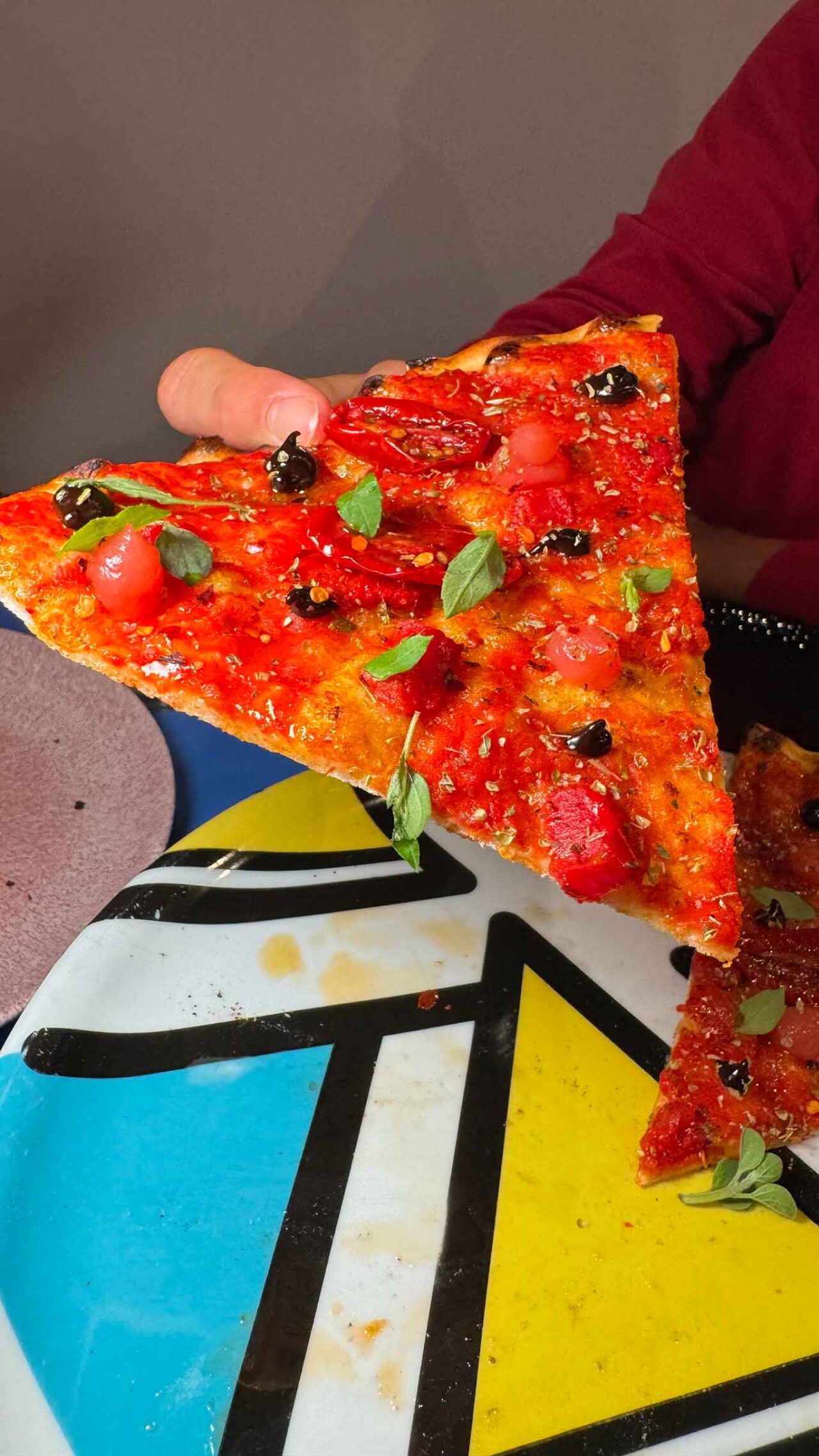 la pizza marinara con anguria della pizzeria TAC Thin and Crunchy a Roma 