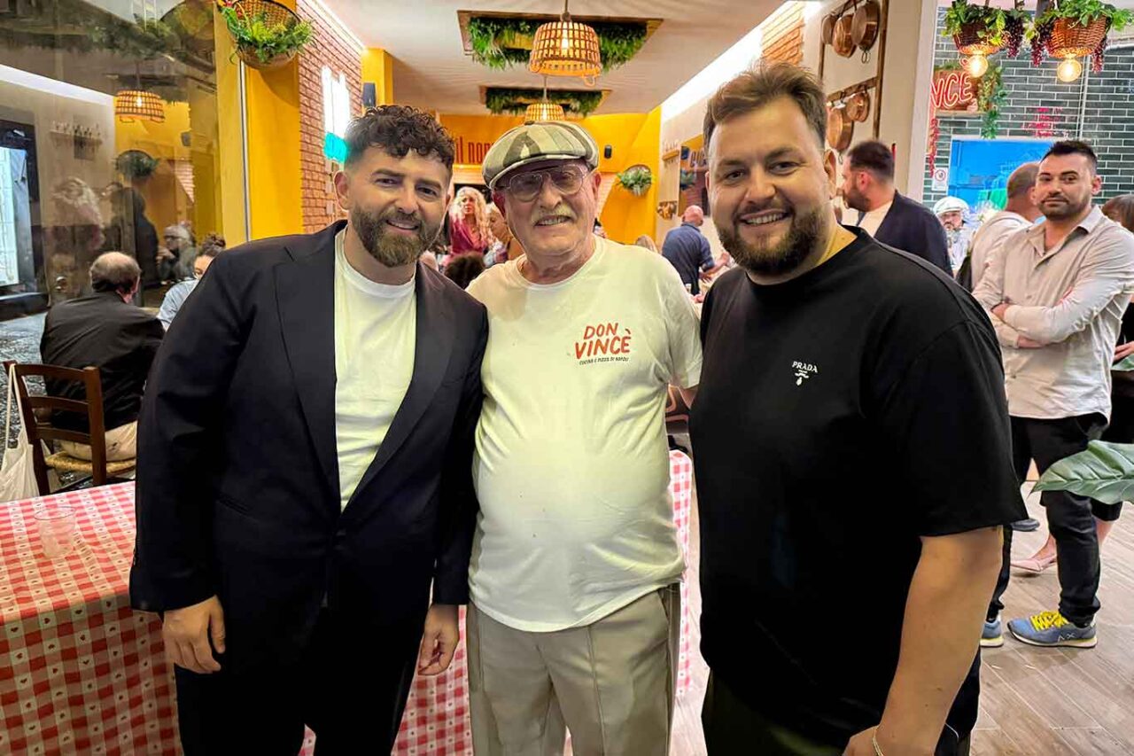 Luigi Capasso con Vincenzo Capuano e Nonno Enzo alla TRattoria Don Vincè