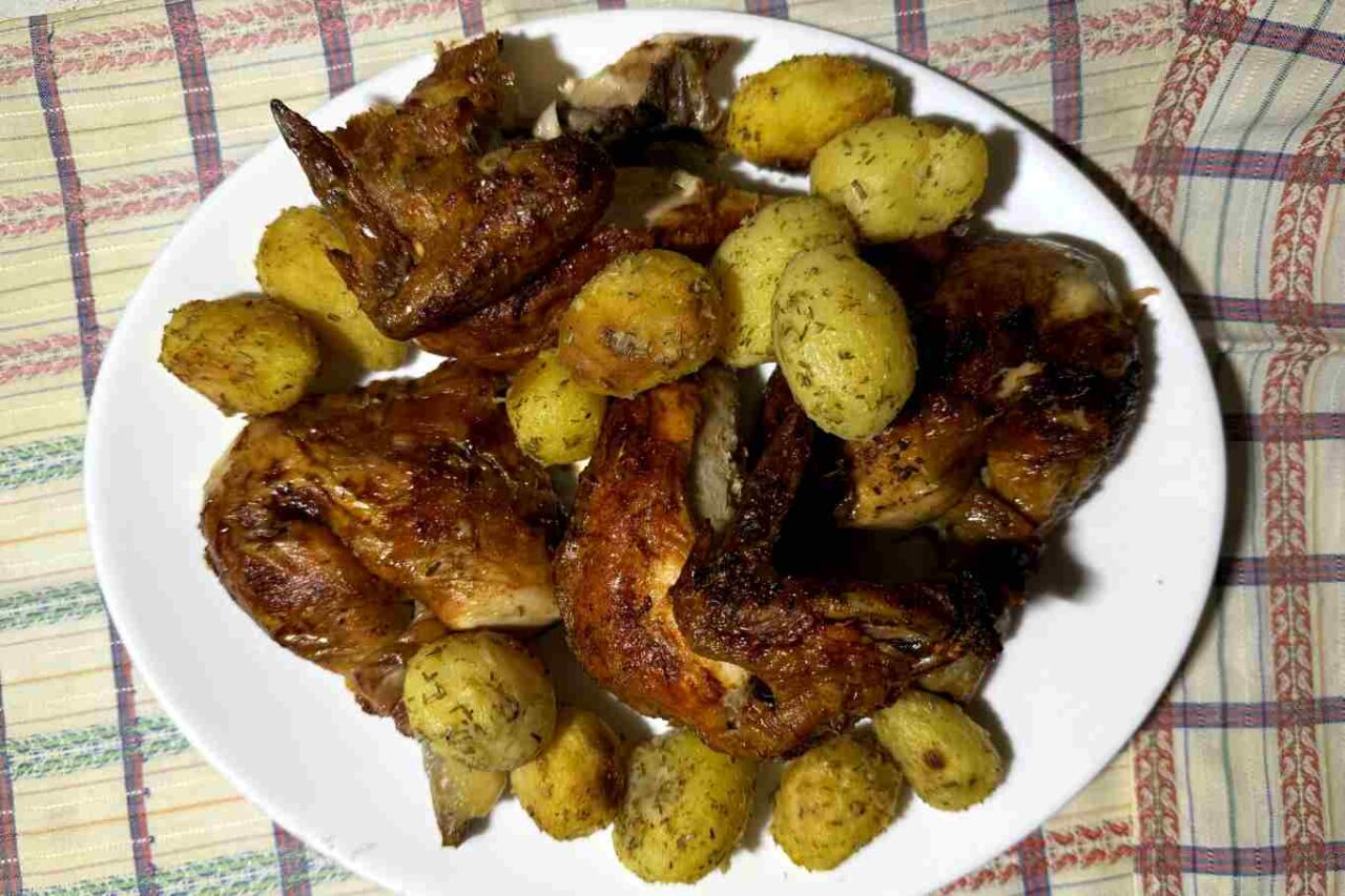 pollo arrosto in quarti