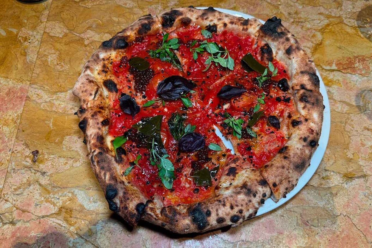 la pizza marinara evolutiva della pizzeria Marita a Roma di Roberta Esposito