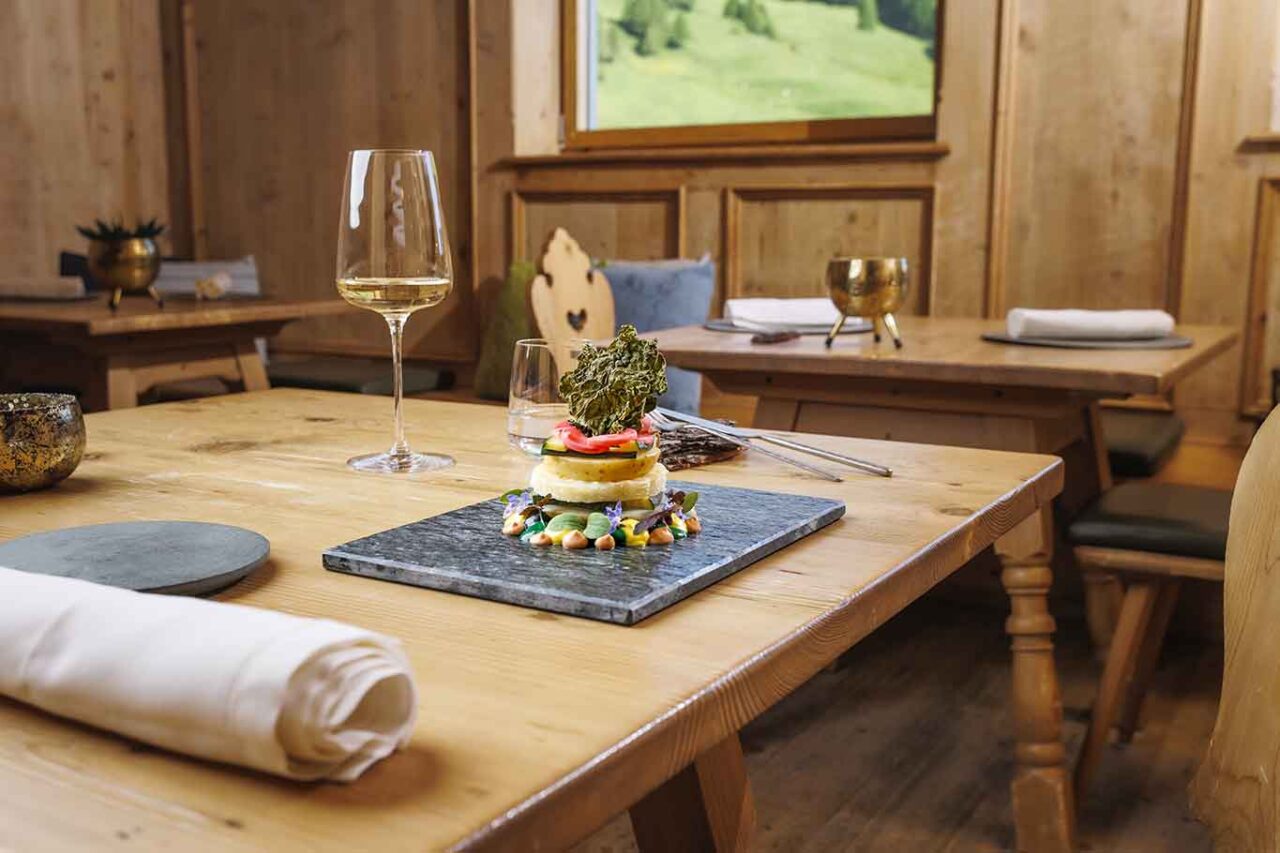 verticalità vegetale al ristorante vegetariano Stua da Legn a Livigno