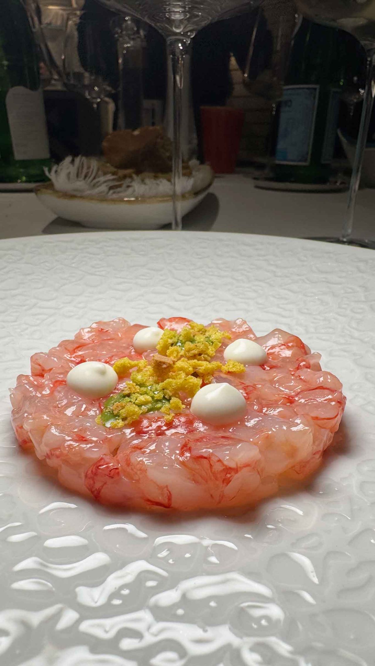 la tartare di gambero rosso del ristorante di pesce Pescheria a Salerno 