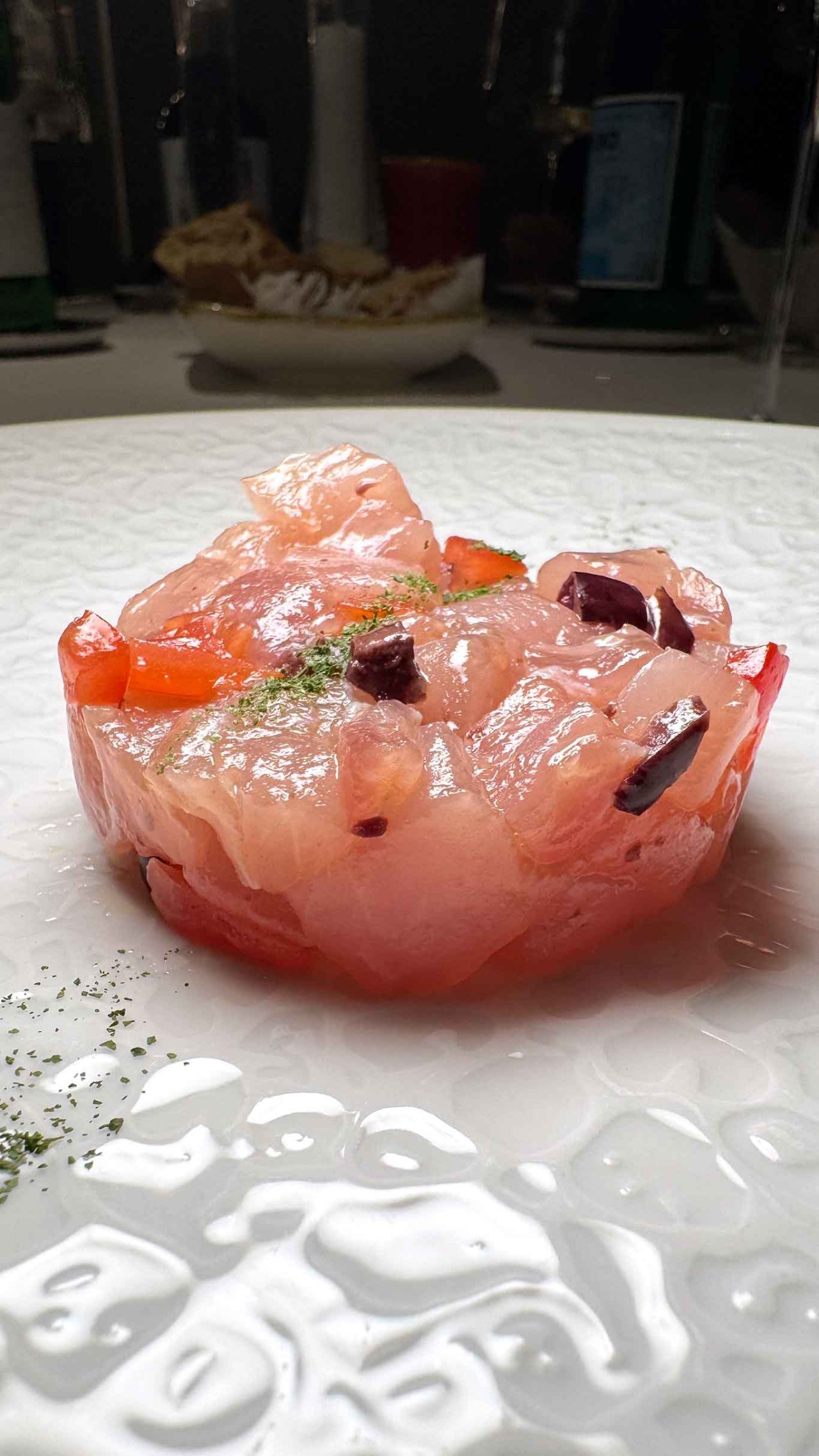 la tartare di ricciola del ristorante di pesce Pescheria a Salerno 