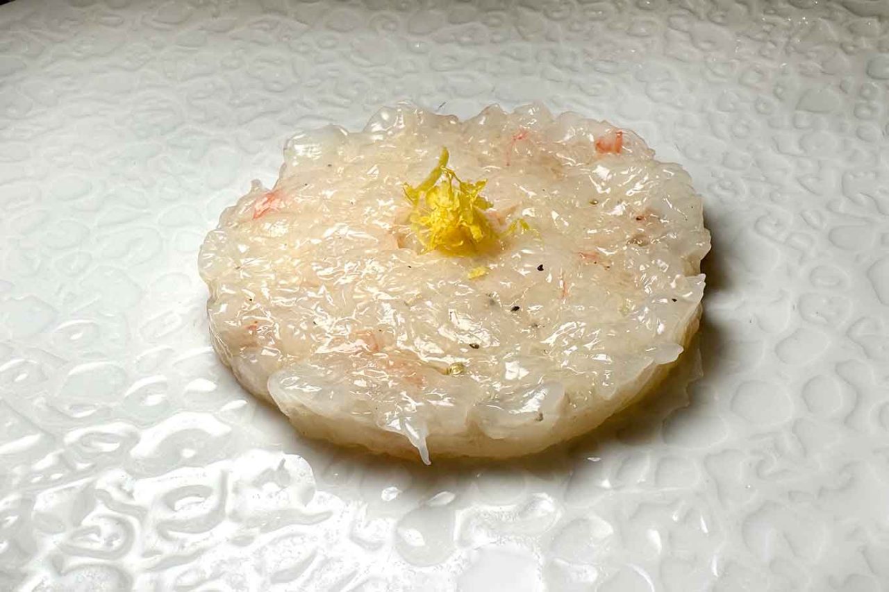 la tartare di scampi del ristorante di pesce Pescheria a Salerno 