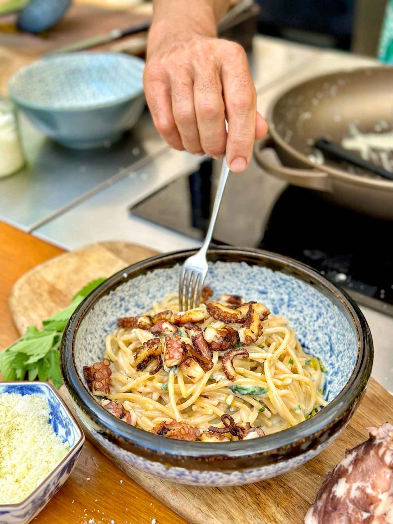 la gricia di polpo al ristorante ma non al bistrot di Max Mariola