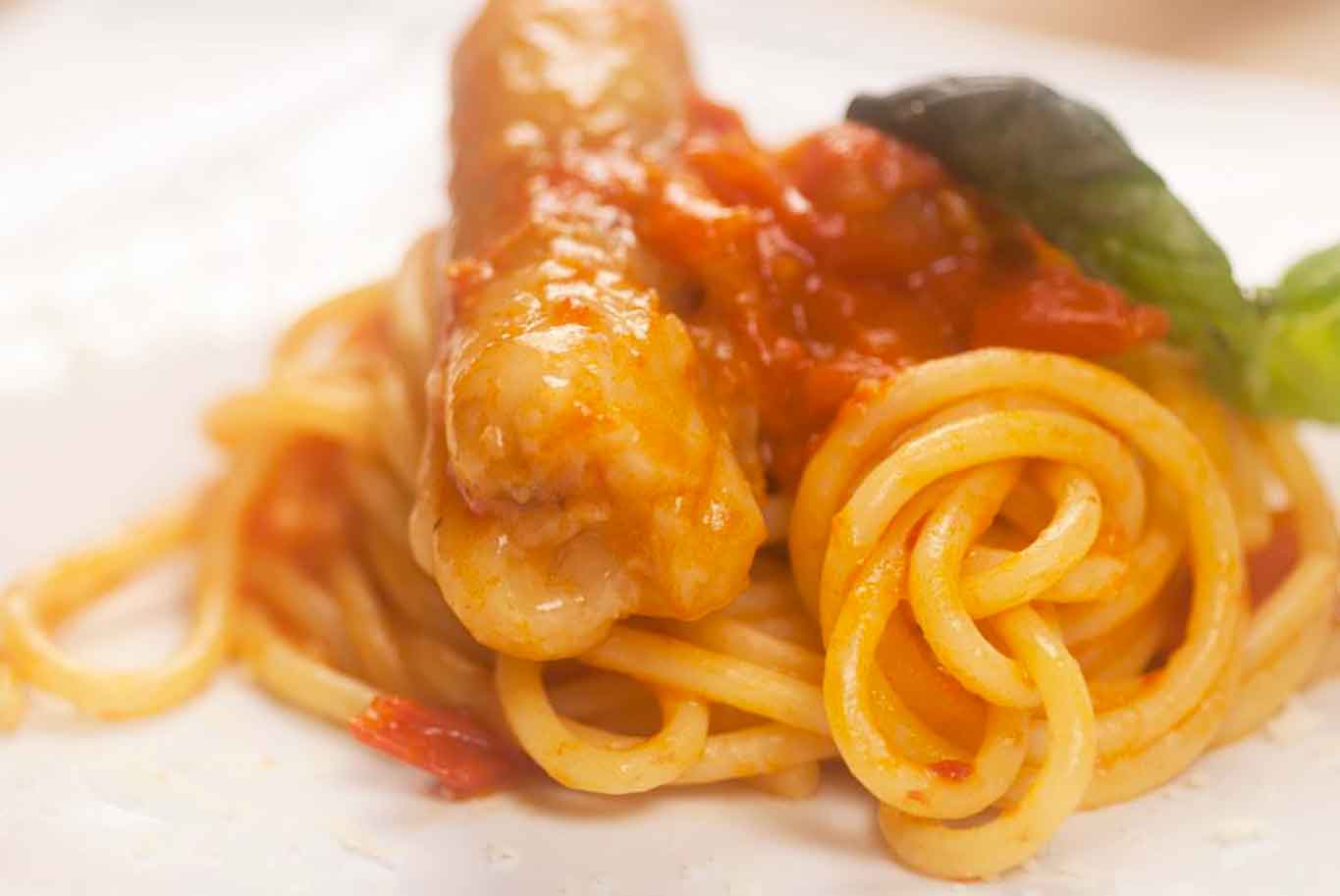 Spaghettoni con ventricelli di stoccafisso