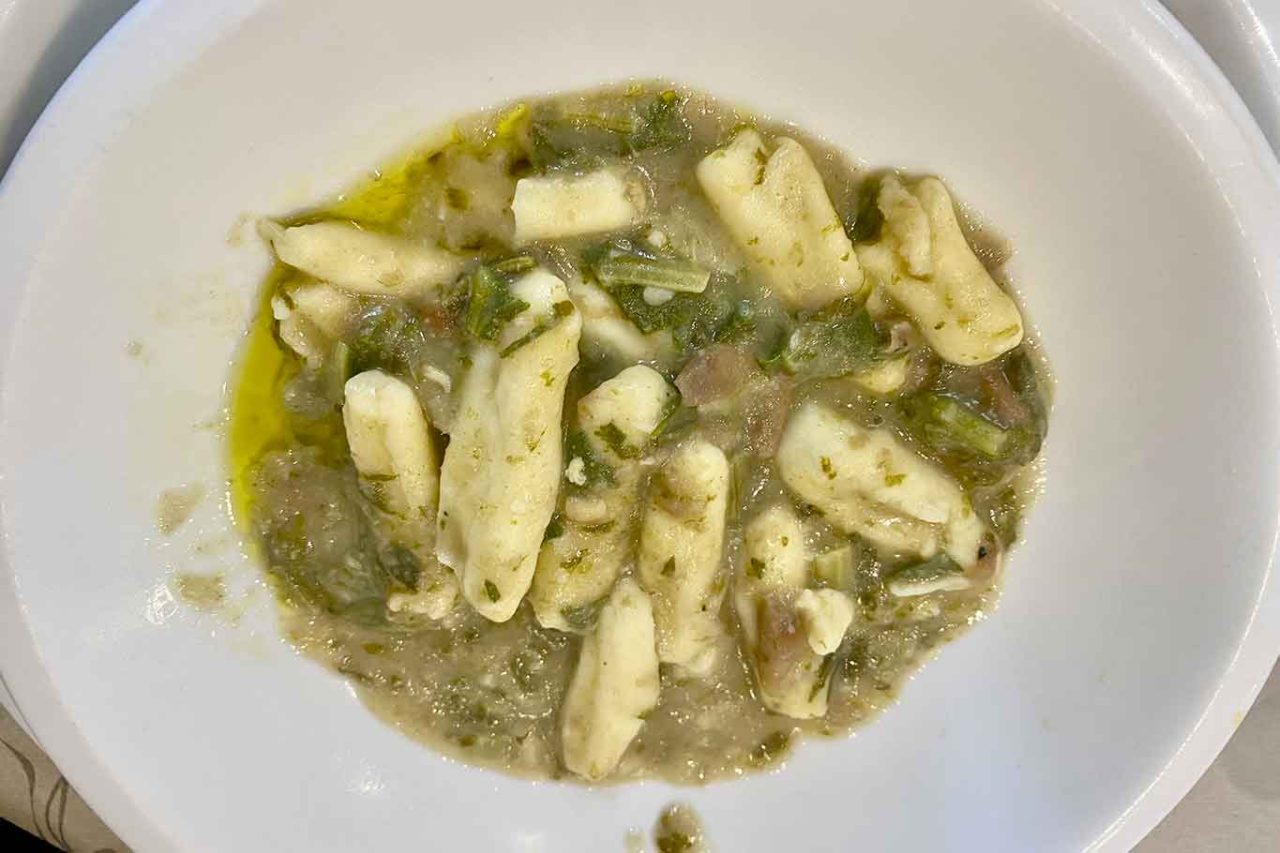 i cavatelli della Trattoria Maria Fidone a Frigintini Modica in Sicilia