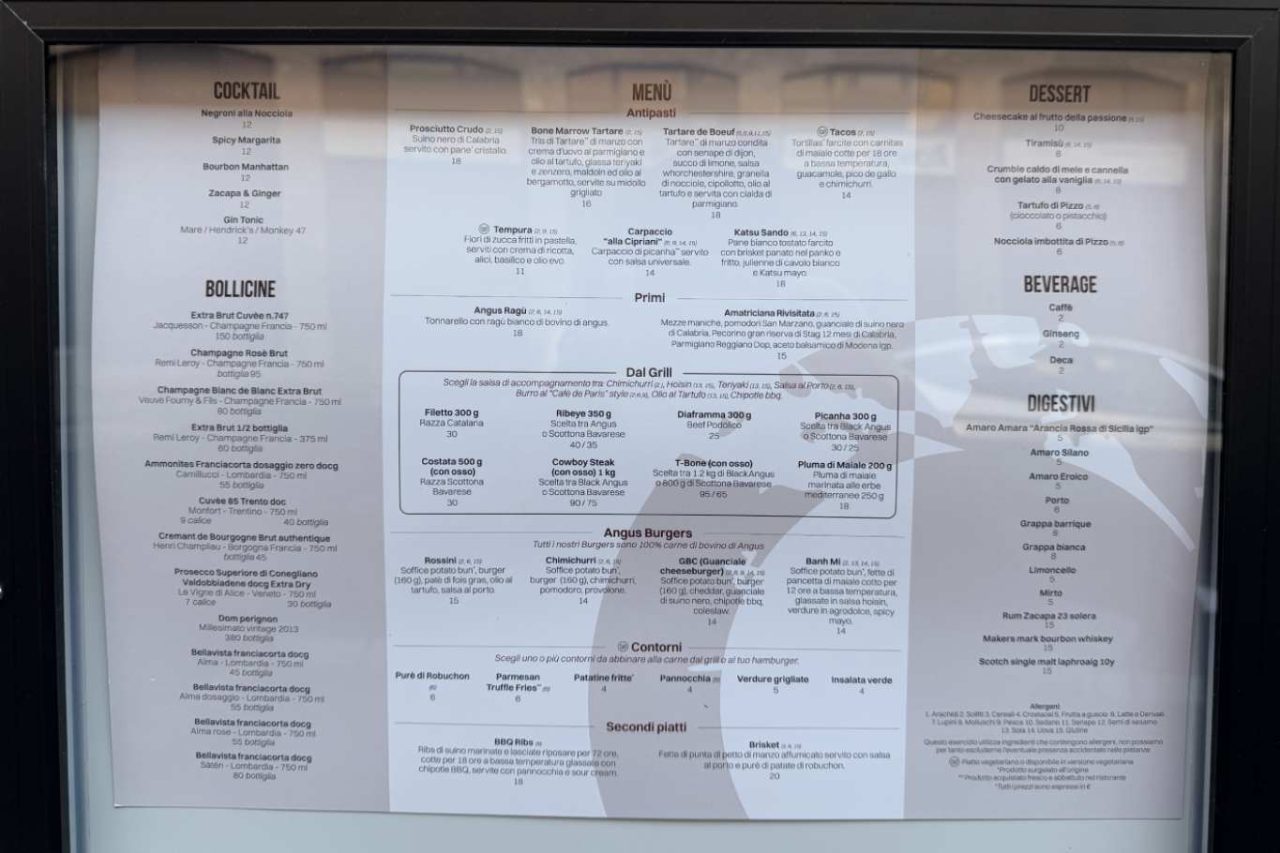 carniforo menu