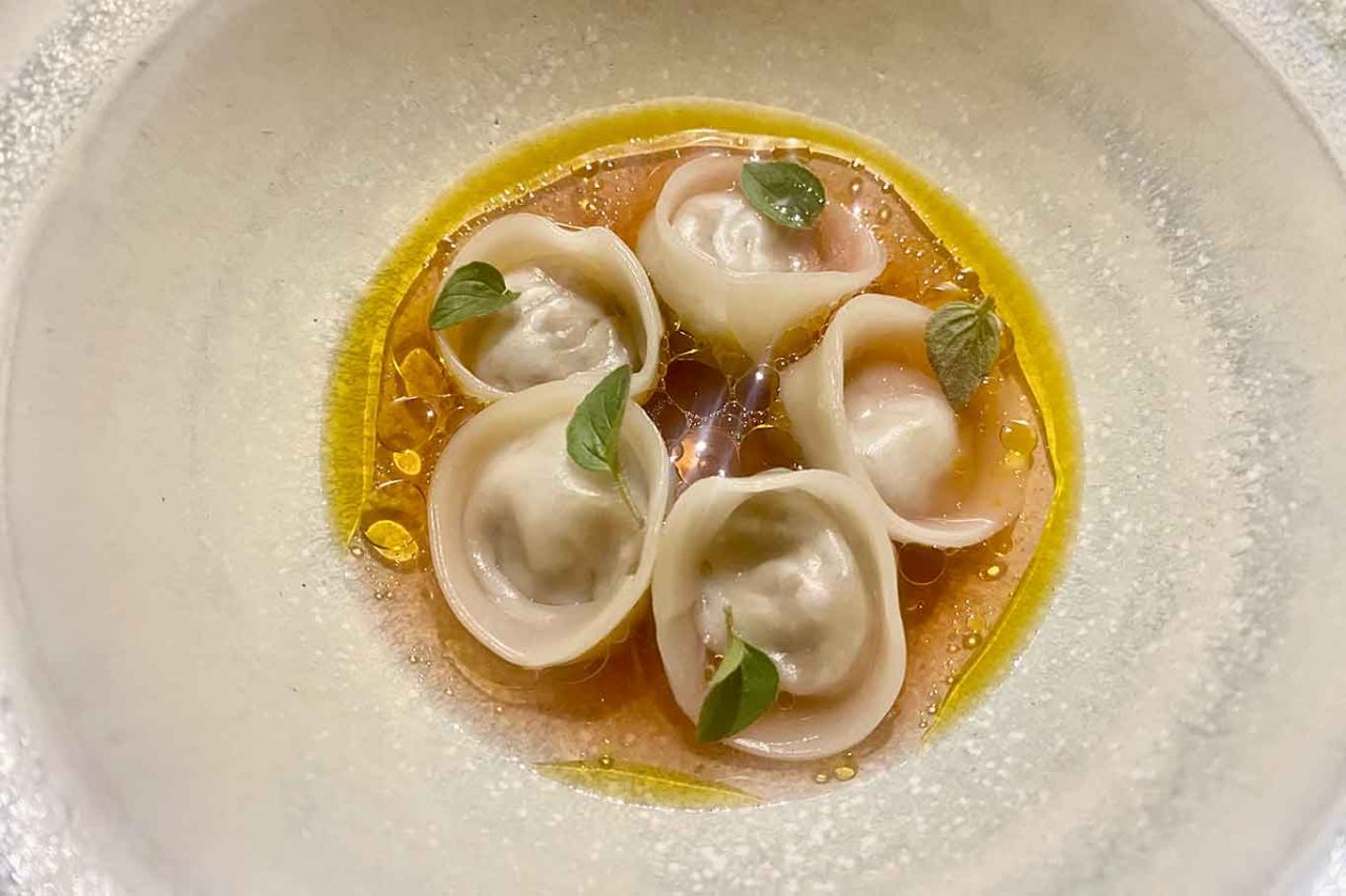 ravioli di testina del ristorante Contrada Bricconi in Val Seriana 