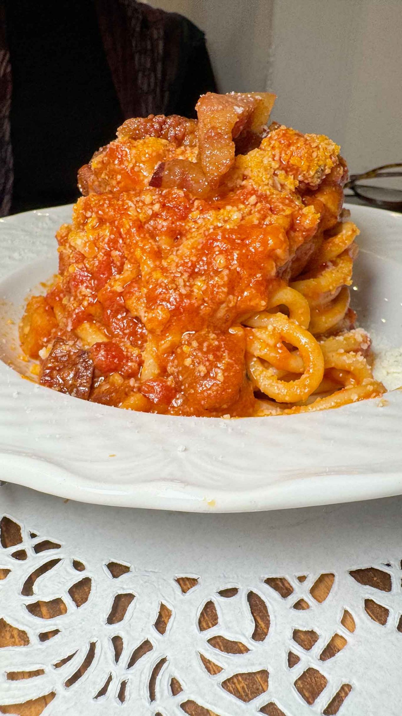 l'amatriciana del ristorante Romanè in via Cipro a Roma