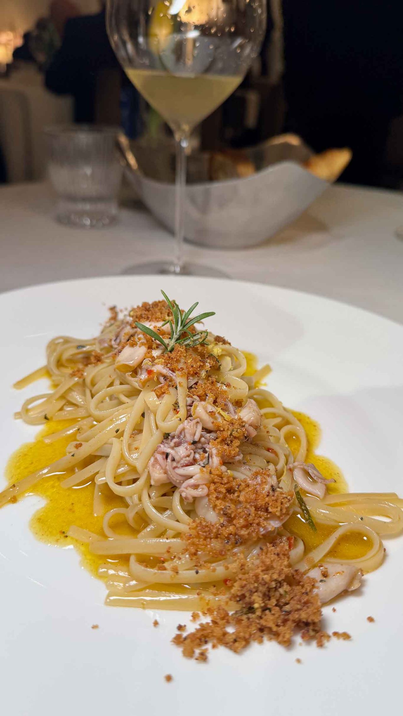 linguine con calamaretti di paranza del ristorante di pesce ilSanLorenzo a Roma