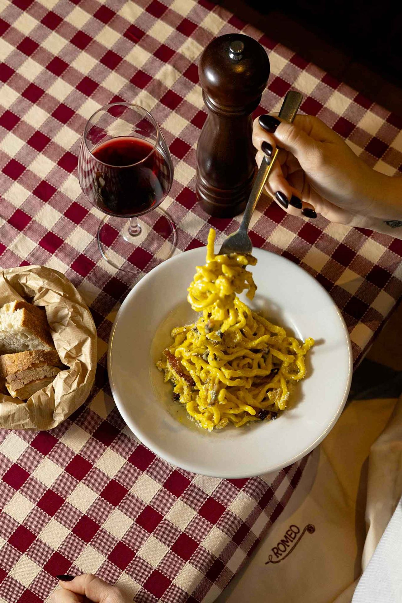 la carbonara del ristorante pizzeria Romeo a Testaccio Roma 