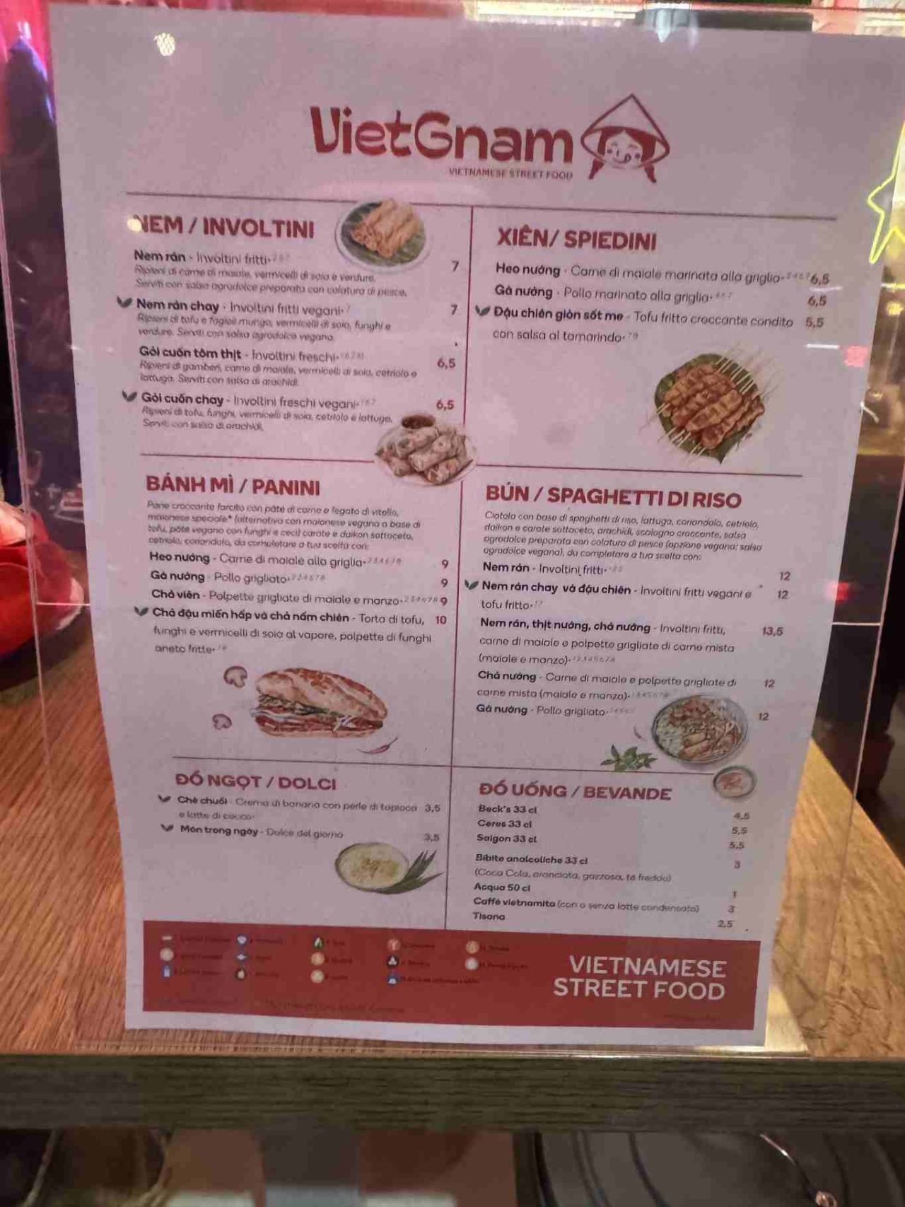 viet gnam menu